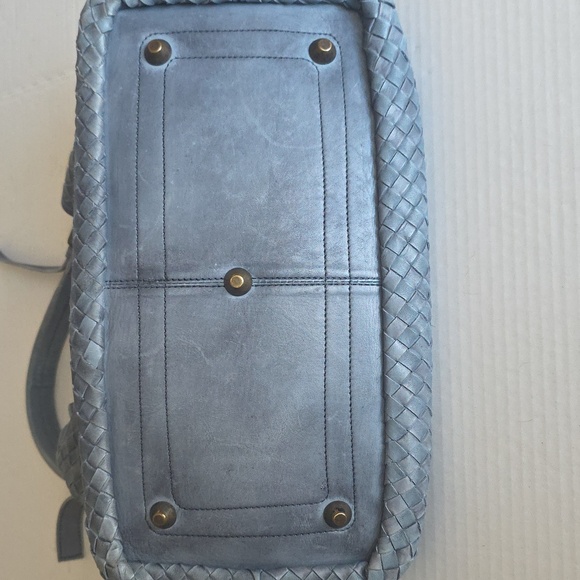 Valentina Gray Woven 100% Leather Bag. Made In Italy - Picture 12 of 13